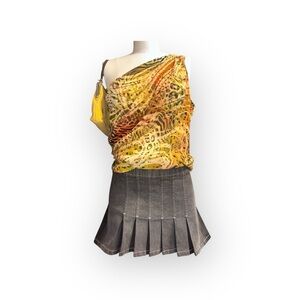 XOXO Pleated Denim Mini Skirt